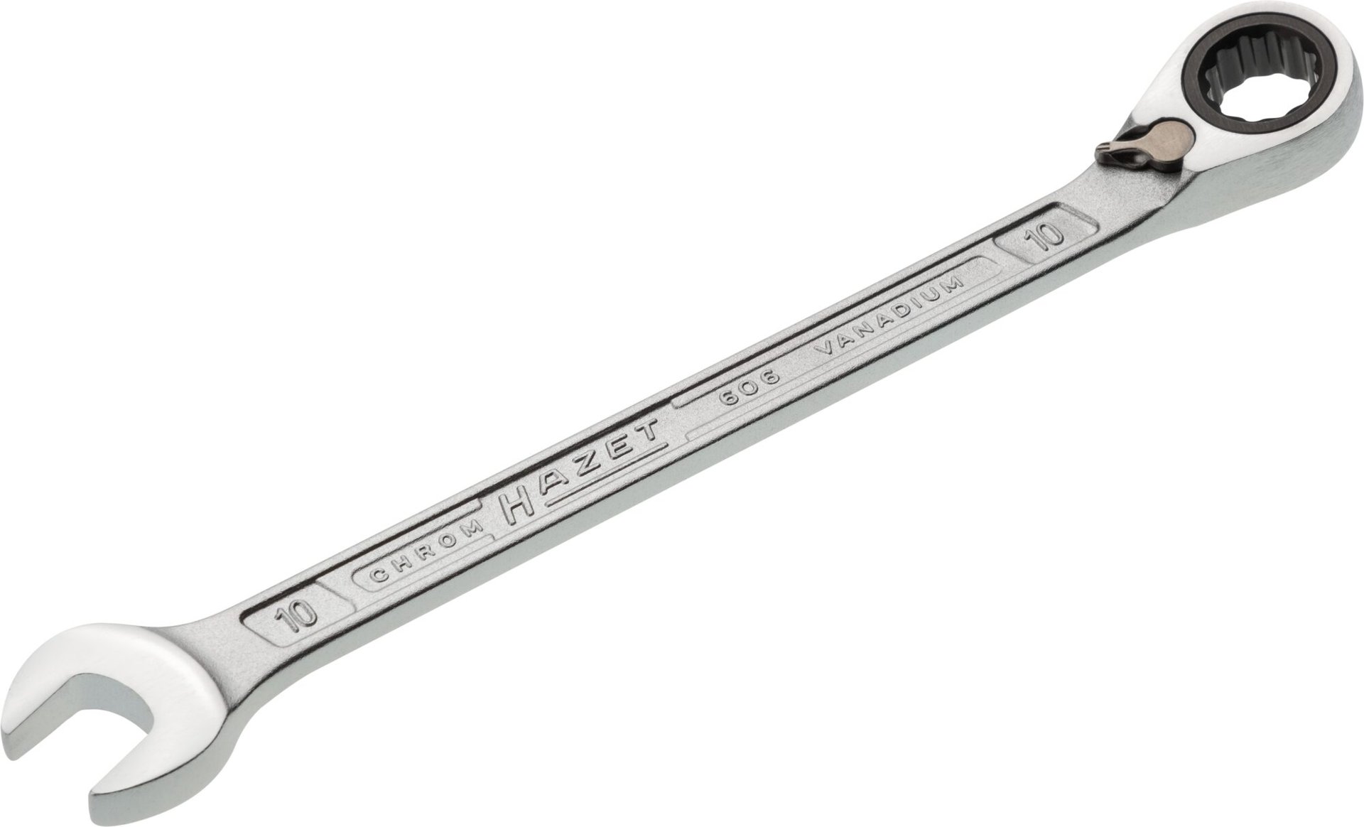 HAZET Knarren Ring-Maulschlüssel 606-10 ∙ Außen Doppelsechskant-Tractionsprofil ∙ SW 10 mm Produktbild img1 L