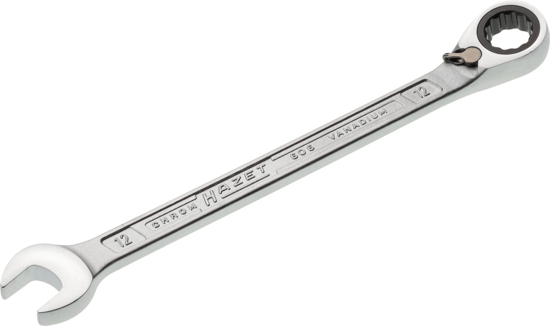 HAZET Knarren Ring-Maulschlüssel 606-12 ∙ Außen Doppelsechskant-Tractionsprofil ∙ SW 12 mm Produktbild img1 L