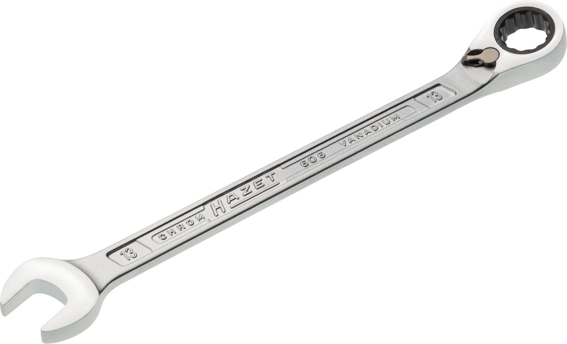 HAZET Knarren Ring-Maulschlüssel 606-13 ∙ Außen Doppelsechskant-Tractionsprofil ∙ SW 13 mm Produktbild img1 L