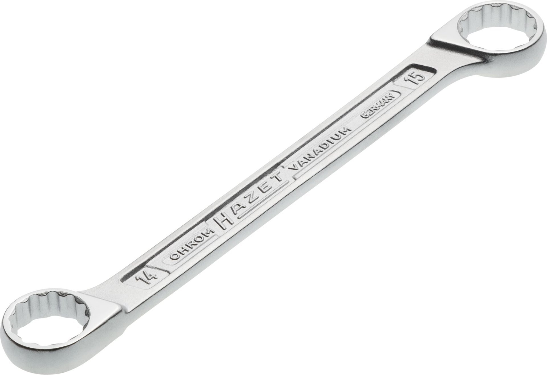 HAZET Doppel-Ringschlüssel 610N-14X15 ∙ Außen Doppelsechskant-Tractionsprofil ∙ SW 14 x 15 mm Produktbild img1 L