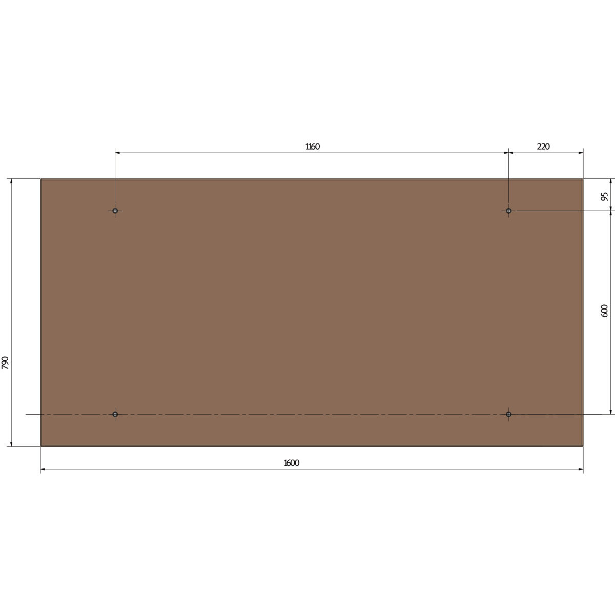 Holzkraft Arbeitsplatte Buche-Multiplex 1250 x 800 mm Produktbild img2 L