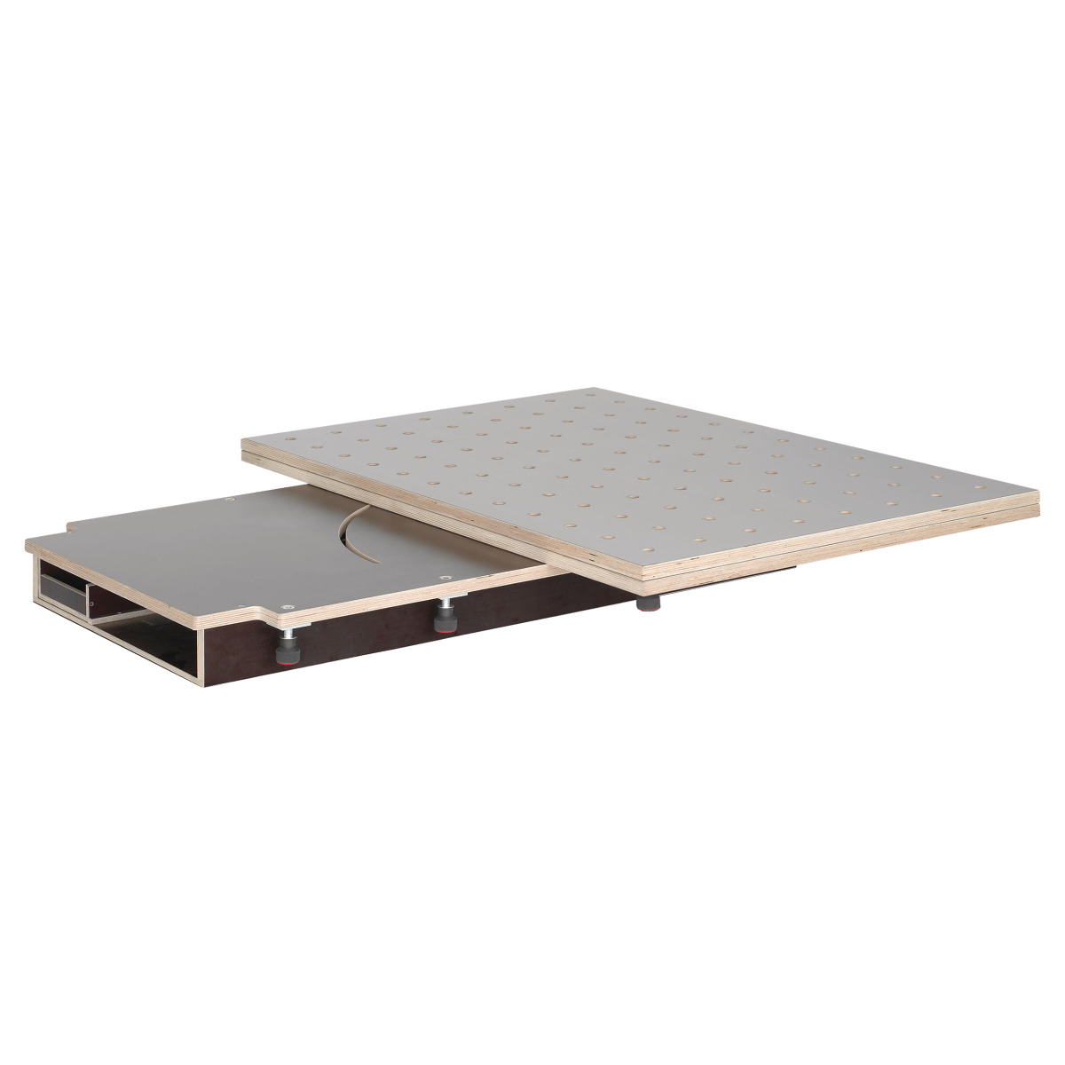 Holzkraft Tischoberteil 120x80/160x120 cm, HPL Lochrasterplatte Ø20 mm, mit Schubkasten Produktbild img3 L