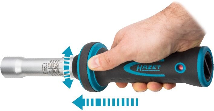 HAZET Drehmomentschlüssel 6294-1CT ∙ Drehmomentbereich min-max: 100 – 400 Nm ∙ Genauigkeit: 2% ∙ 14 x 18 mm Einsteck-Vierkant hohl ∙ Länge: 718 mm Produktbild img3 L