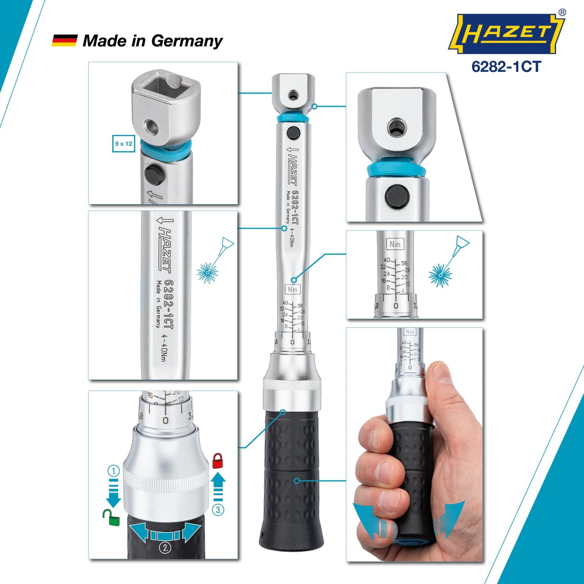 HAZET Drehmomentschlüssel 6282-CT Produktbild img3 L