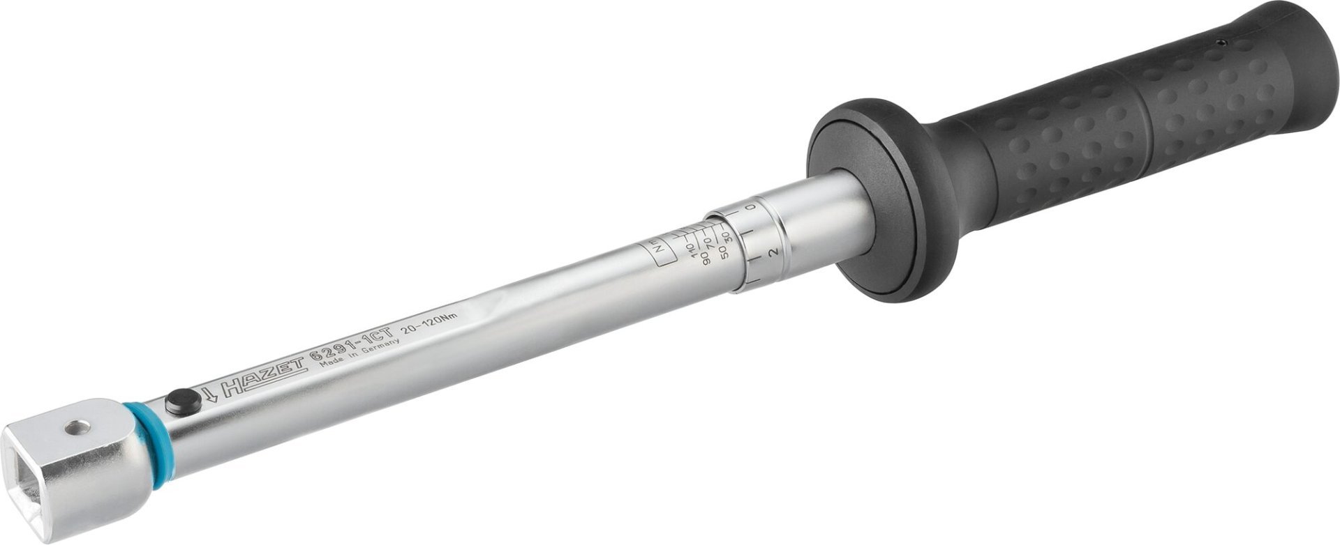 HAZET Drehmomentschlüssel 6291-1CT ∙ Drehmomentbereich min-max: 20 – 120 Nm ∙ Genauigkeit: 2% ∙ 14 x 18 mm Einsteck-Vierkant hohl ∙ Länge: 401 mm Produktbild img1 L