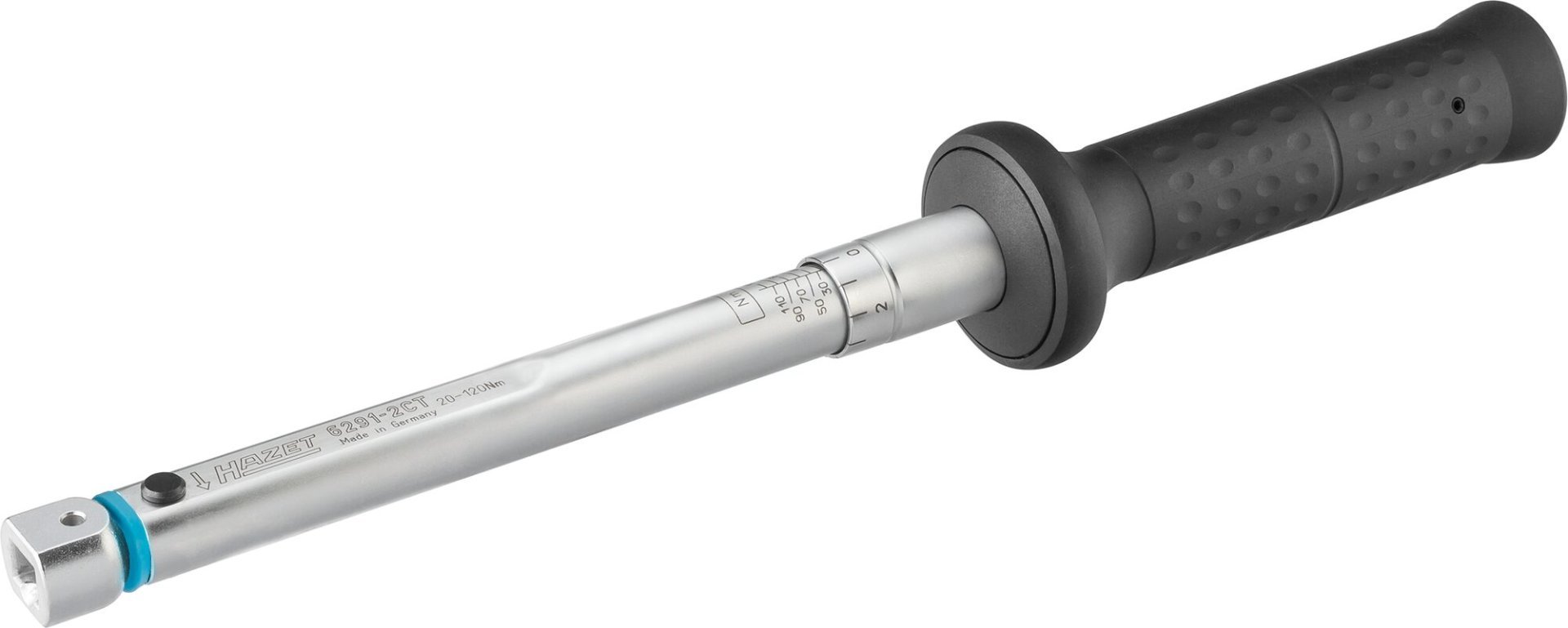 HAZET Drehmomentschlüssel 6291-2CT ∙ Drehmomentbereich min-max: 20 – 120 Nm ∙ Genauigkeit: 2% ∙ 9 x 12 mm Einsteck-Vierkant hohl ∙ Länge: 389 mm Produktbild img1 L