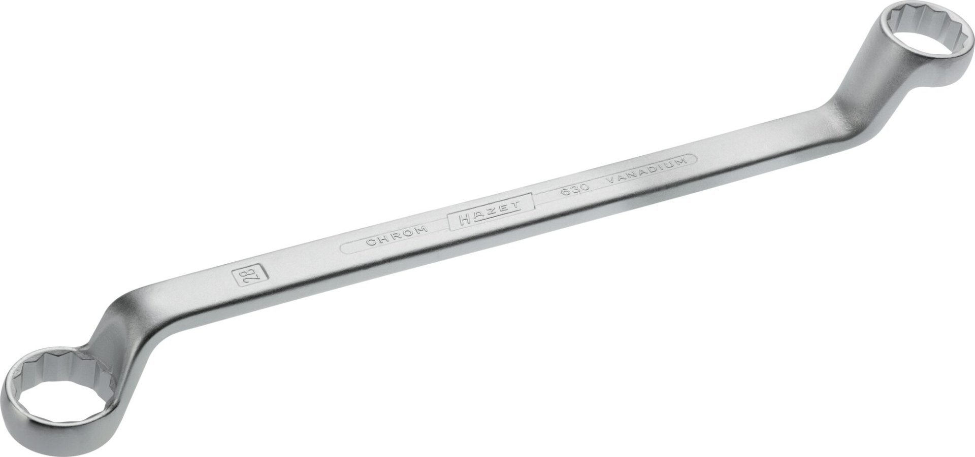 HAZET Doppel-Ringschlüssel 630-25X28 ∙ Außen Doppelsechskant-Tractionsprofil ∙ SW 25 x 28 mm Produktbild img1 L