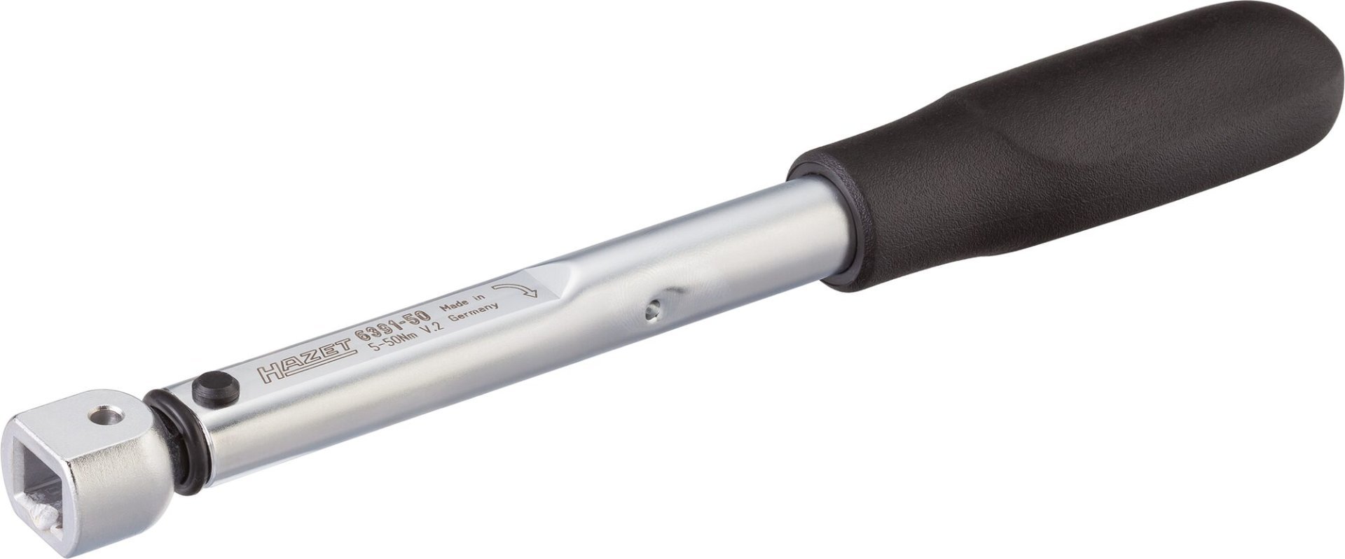 HAZET Drehmomentschlüssel 6391-50 ∙ Drehmomentbereich min-max: 5 – 50 Nm ∙ Genauigkeit: 2% ∙ 9 x 12 mm Einsteck-Vierkant hohl ∙ Länge: 241 mm Produktbild img1 L