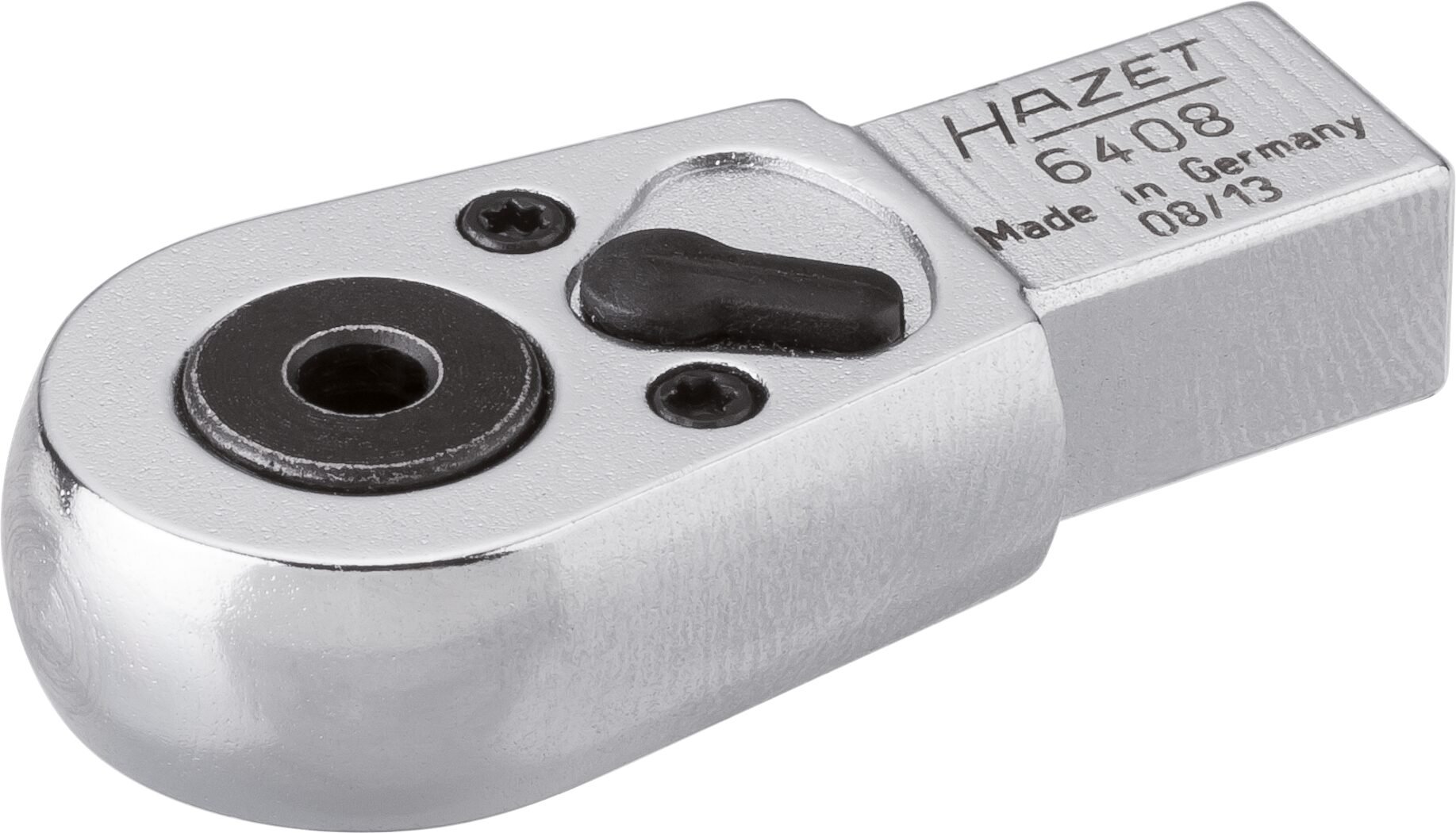 HAZET Bit Einsteck-Umschaltknarre 6408 ∙ 9 x 12 mm Einsteck-Vierkant massiv ∙ 1/4 Zoll (6,3 mm) Sechskant hohl ∙ Länge: 46,5 mm Produktbild img1 L