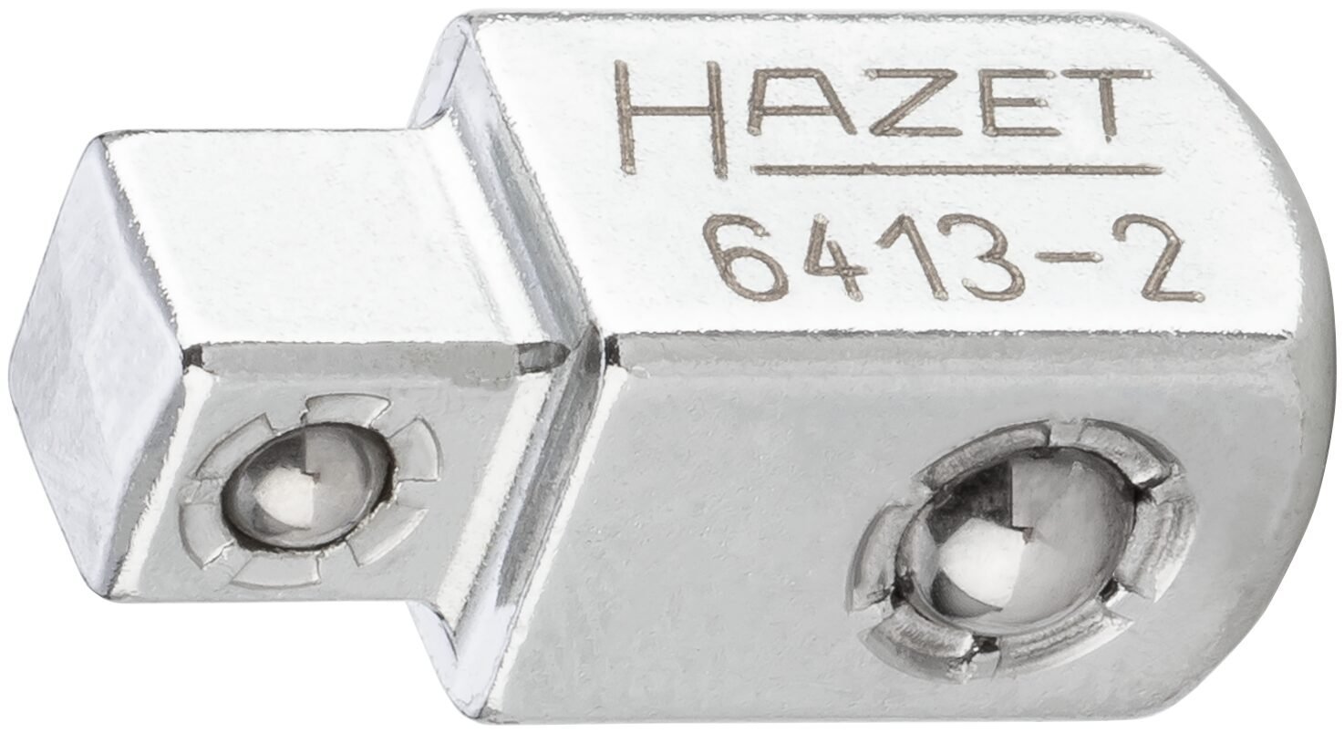 HAZET Durchsteckvierkant 6413-2 ∙ 3/8 Zoll (10 mm) Vierkant massiv ∙ 1/4 Zoll (6,3 mm) Vierkant massiv ∙ Länge: 22 mm Produktbild img1 L