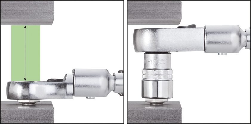 HAZET Einsteck-Ratschen-Ringschlüssel 6606D-16 ∙ 14 x 18 mm Einsteck-Vierkant massiv ∙ Außen Doppelsechskant Profil ∙ SW 16 mm Produktbild img2 L