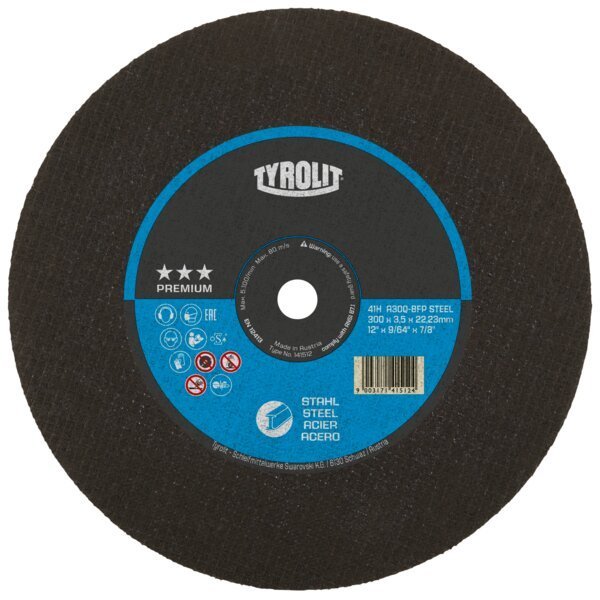 Tyrolit Trennscheibe gerade 300x3,5x25,4 mm A30 PREMIUM Stahl Produktbild img1 L