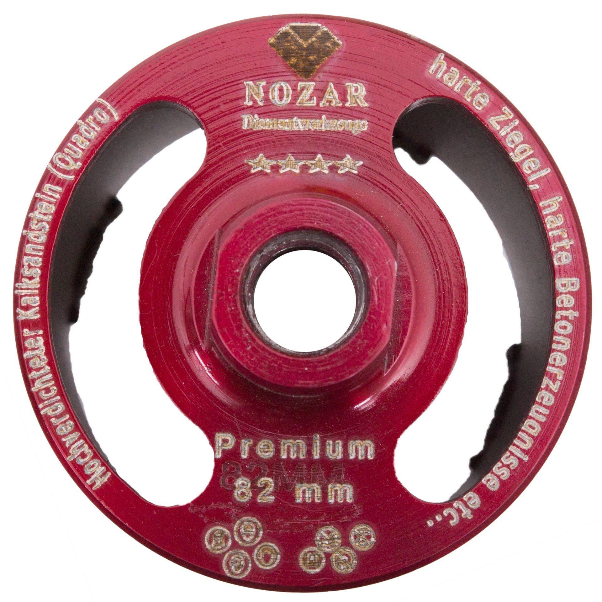 Nozar Diamant Dosenbohrer / 82 mm / M16 / Premium / D.A.S. 
24 x 3,5 x 8,0mm / 4 Seg. / BT 70 mm / D.A.S.-System Produktbild img2 L