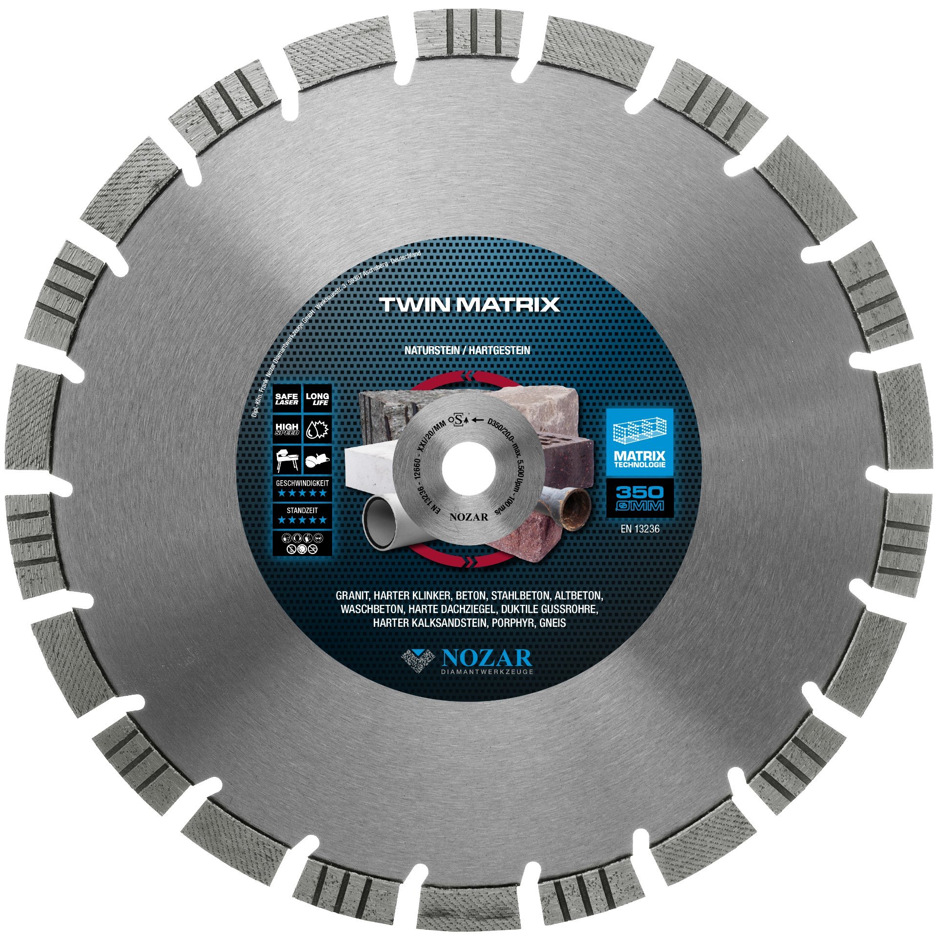Diamant Trennscheibe / 350x20,0 mm / Twin Matrix Produktbild img1 L