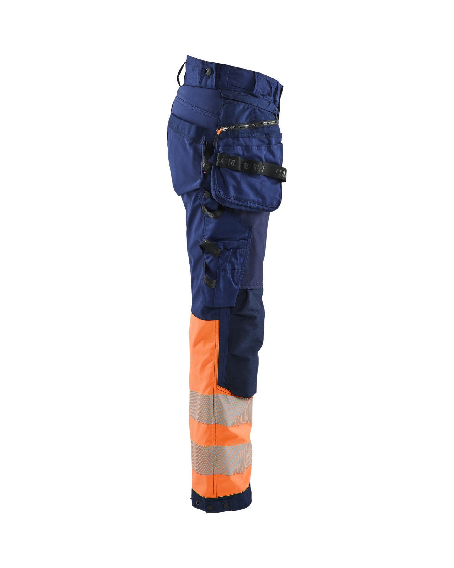 Damen High Vis Arbeitshose Softshell Marineblau/Orange D19 Produktbild img3 L