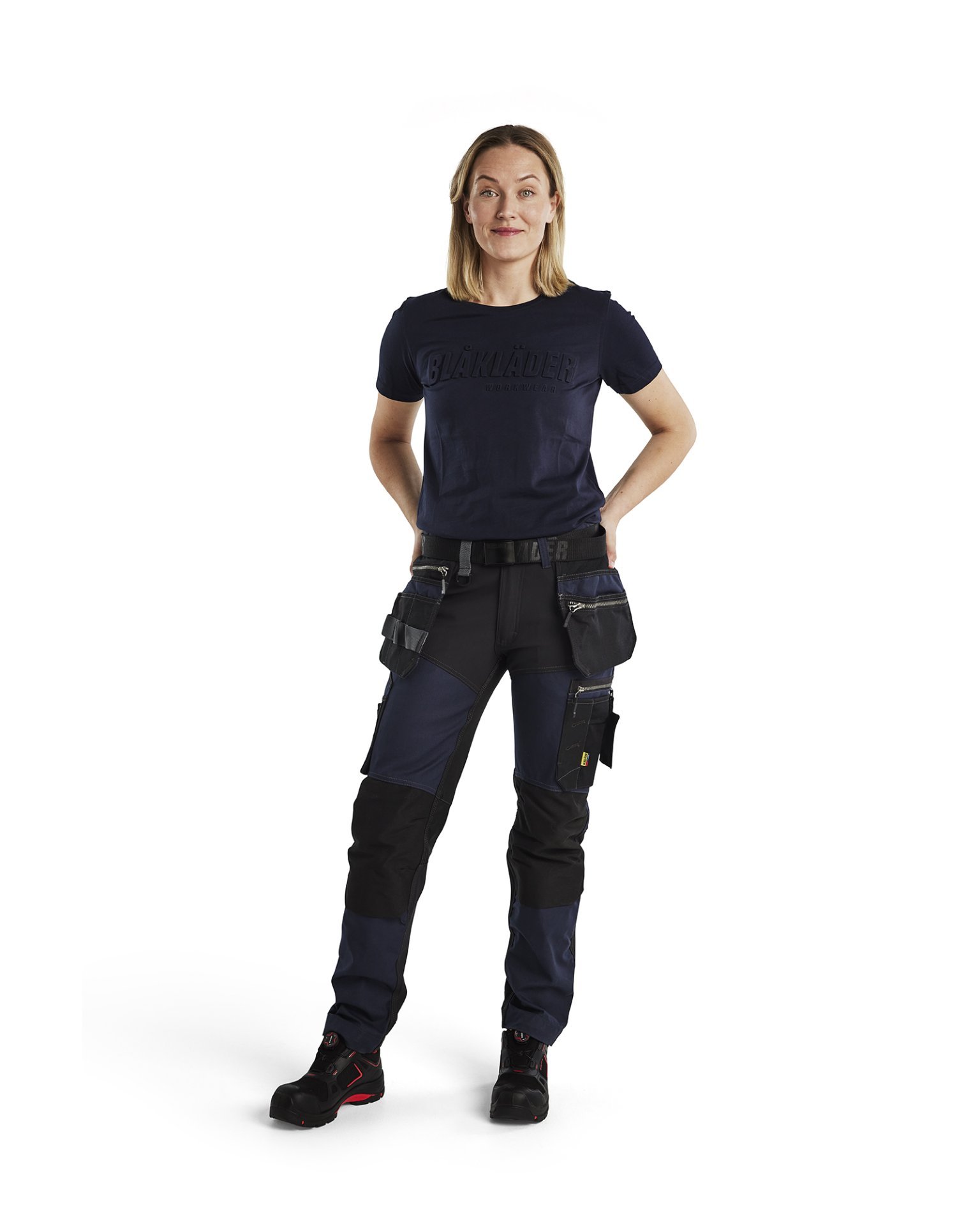 Damen Handwerker Arbeitshose mit Stretch Dunkel Marineblau/Schwarz D19 Produktbild img3 L