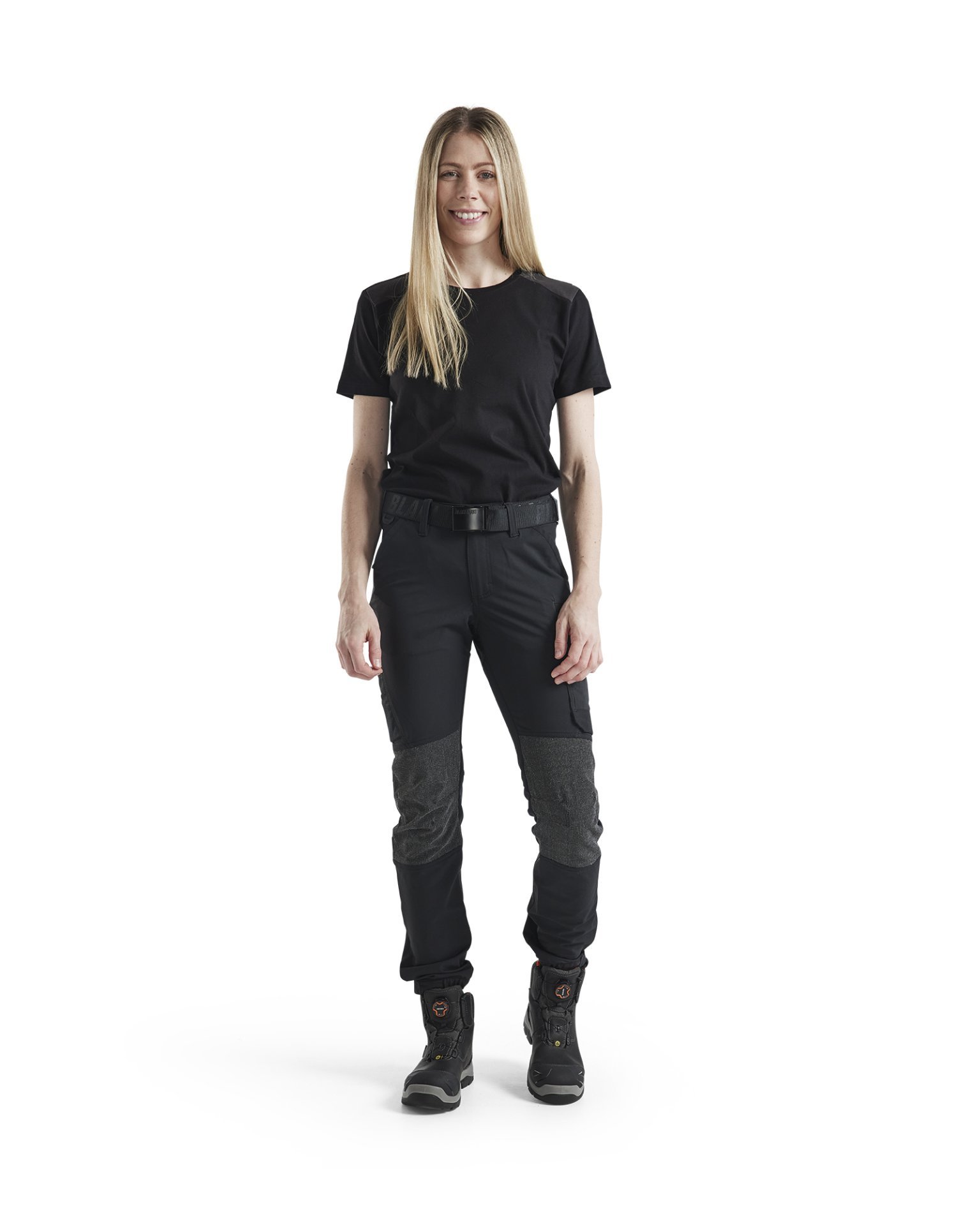 Damen Service Arbeitshose 4-Wege-Stretch Schwarz/Dunkelgrau C34 Produktbild img3 L