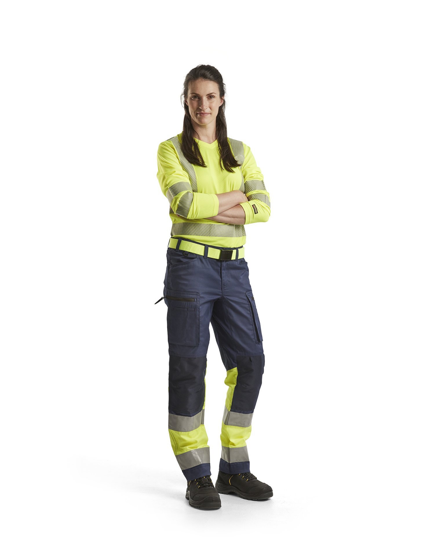 Damen High Vis Arbeitshose mit Stretch Produktbild img3 L