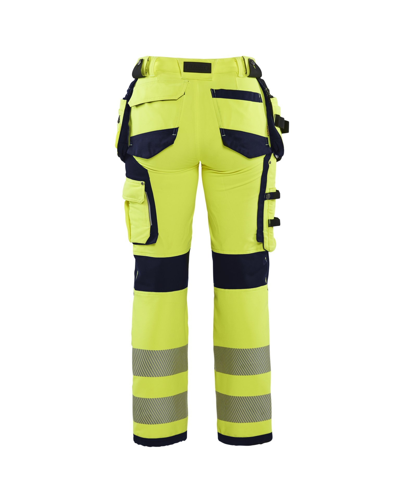 Damen High Vis Arbeitshose 4-Wege-Stretch High Vis Gelb/Marineblau D22 Produktbild img2 L