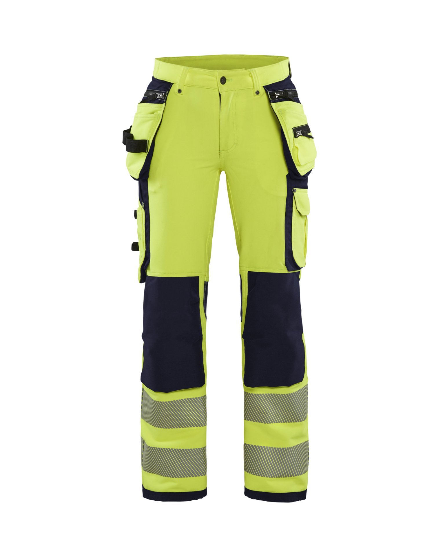 Damen High Vis Arbeitshose 4-Wege-Stretch High Vis Gelb/Marineblau D22 Produktbild img1 L