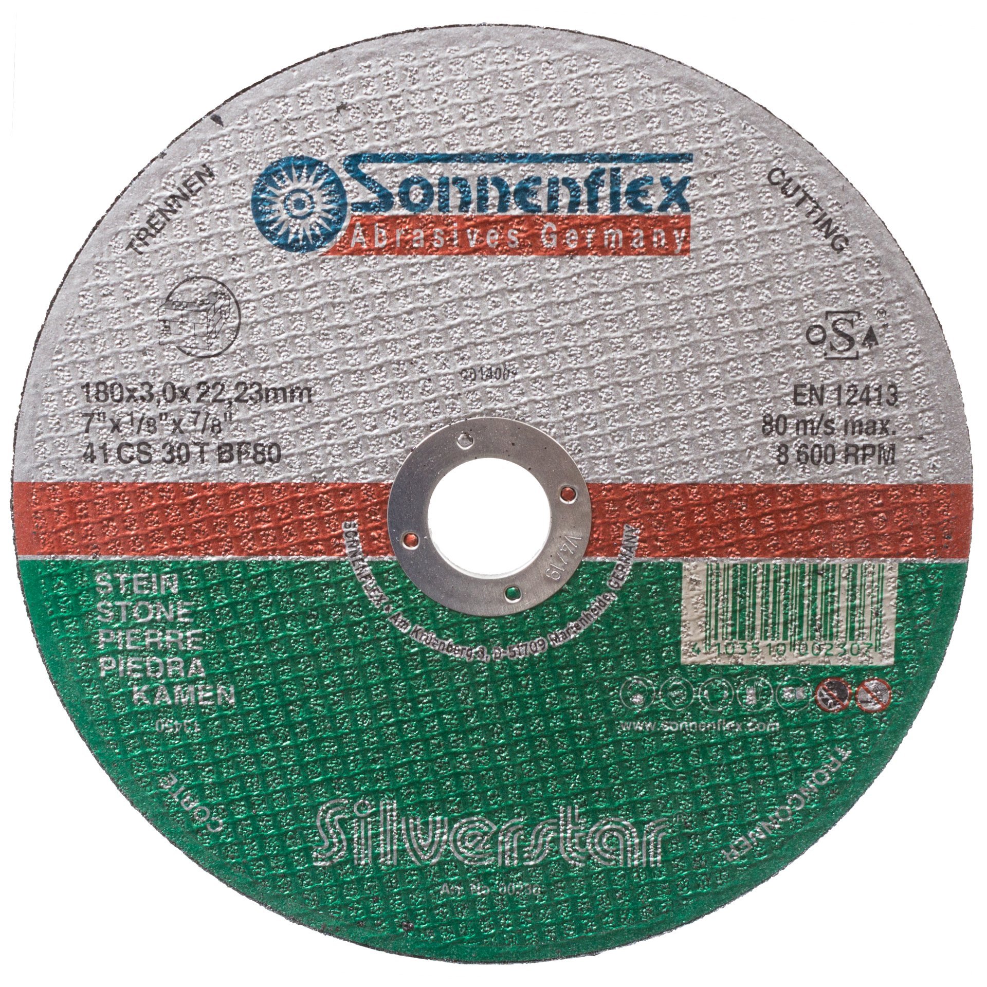 Nozar SF Trennscheibe Stein flach / Silver
CS30T BF41 / 180 x 3,0 x 22,23 mm / VE = 25 Stück Produktbild img1 L