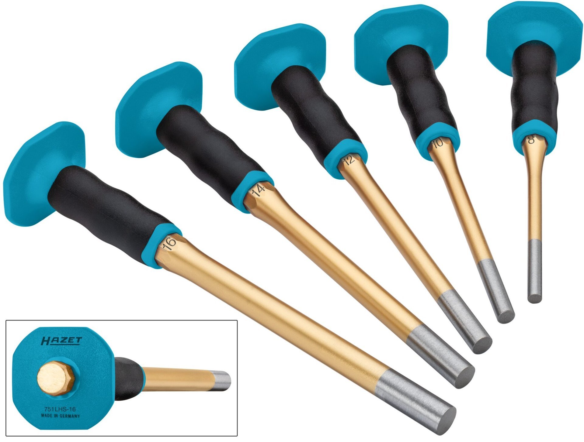 HAZET Splinttreiber Satz ∙ mit Handschutz ∙ lang 751LHS/5-1 ∙ 5-teilig Produktbild img1 L