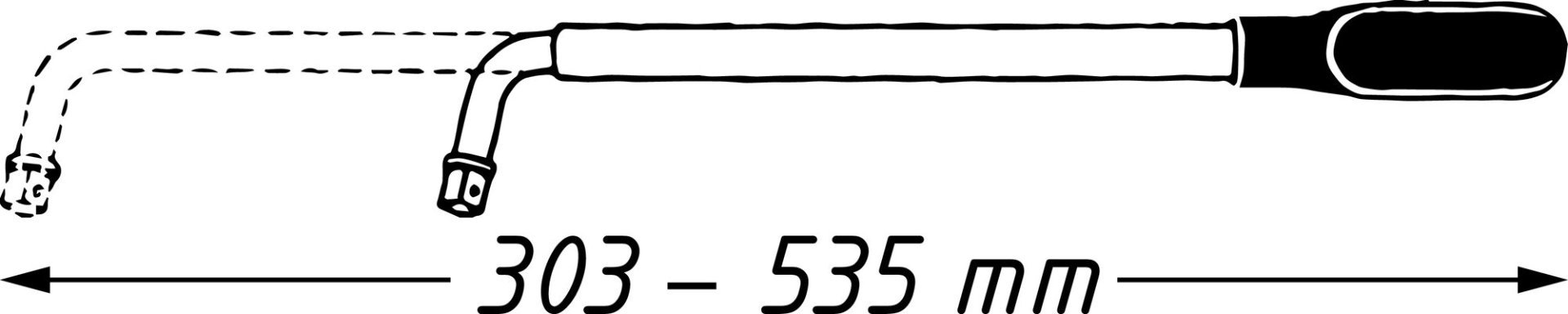 HAZET Ausziehbarer Radmutternschlüssel 772 ∙ 1/2 Zoll (12,5 mm) Vierkant massiv ∙ 535 mm Produktbild img6 L