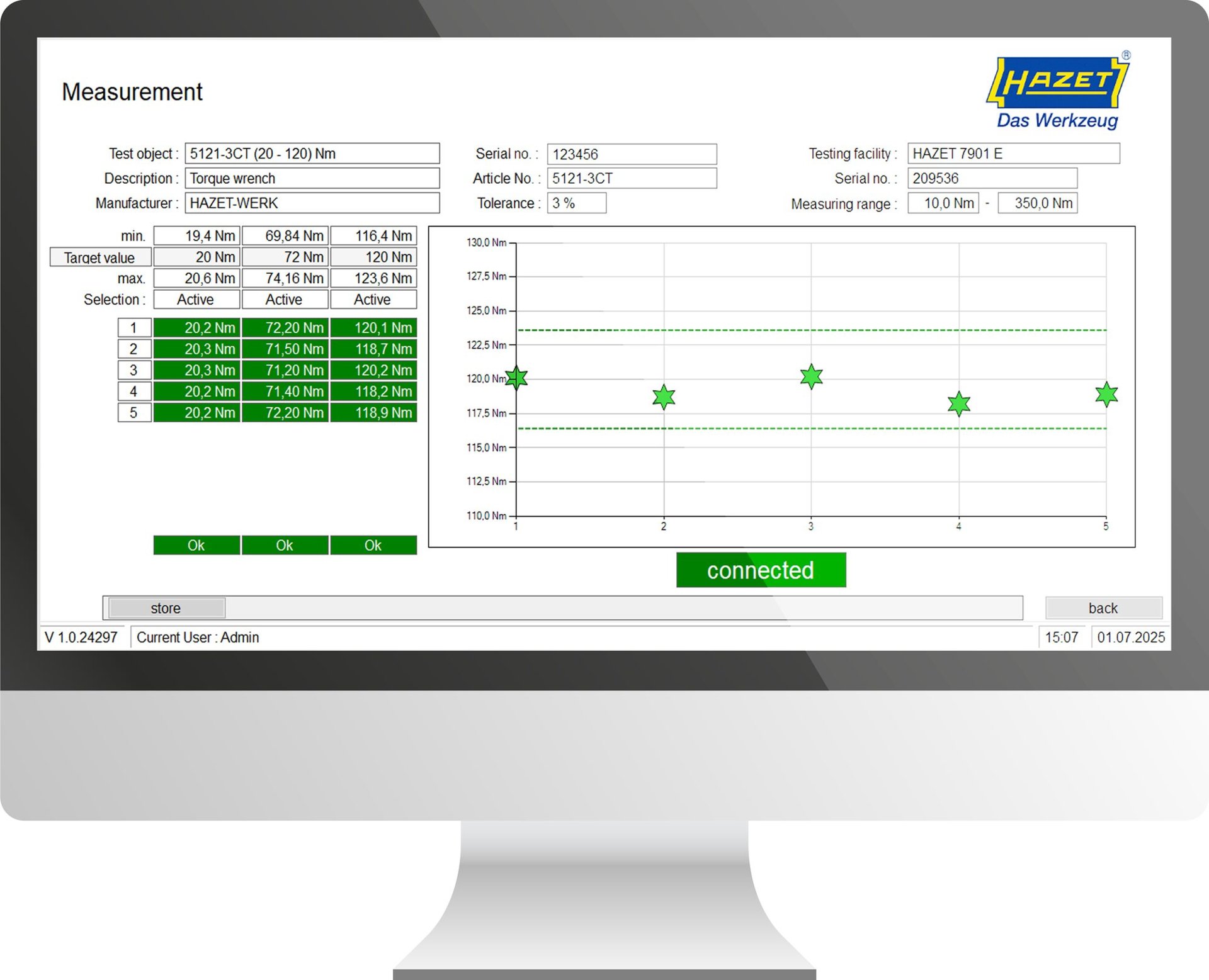 HAZET Prüfsoftware Torque-Testing 7930D Produktbild img1 L