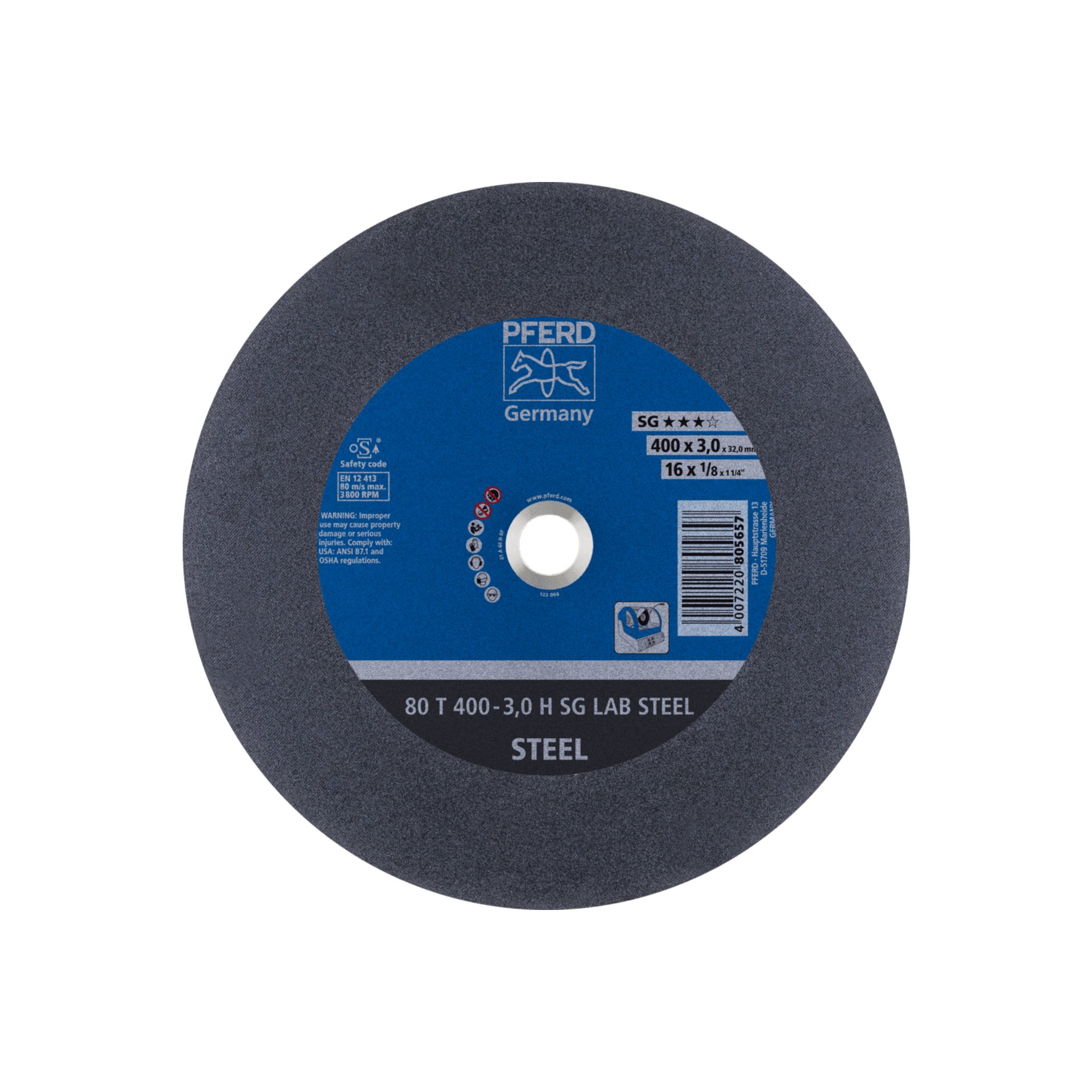 PFERD TOOLS Labortrennscheibe T 400x3,0x32 mm Leistungslinie SG LAB STEEL für Stahl Produktbild img1 L