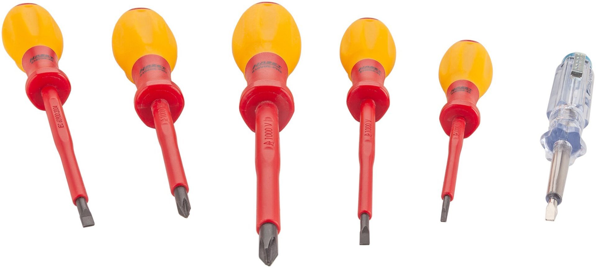 HAZET HAZET Schraubendreher Satz ∙ schutzisoliert 810/6VDE ∙ Schlitz Profil, Kreuzschlitz Profil PH ∙ 6-teilig ∙ 0,4 x 2,5 – 0,8 x 4 ∙ PH1 – PH2 Produktbild img3 L