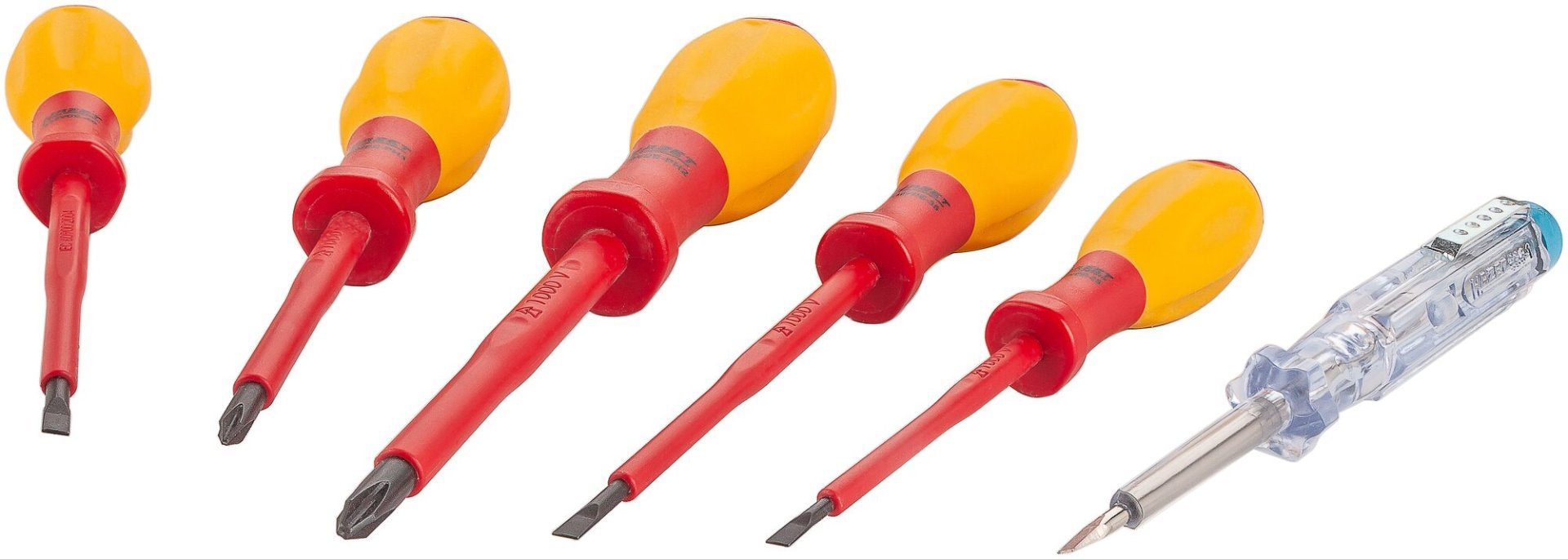 HAZET HAZET Schraubendreher Satz ∙ schutzisoliert 810/6VDE ∙ Schlitz Profil, Kreuzschlitz Profil PH ∙ 6-teilig ∙ 0,4 x 2,5 – 0,8 x 4 ∙ PH1 – PH2 Produktbild img2 L