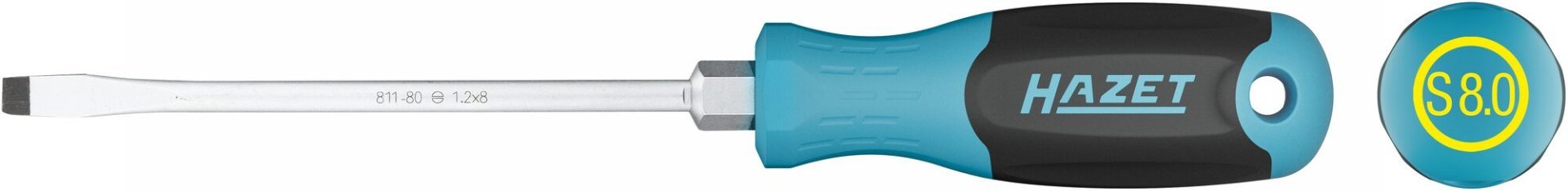 HAZET Schraubendreher 811-80 ∙ Schlitz Profil ∙ SW 1,2 x 8 mm Produktbild img10 L