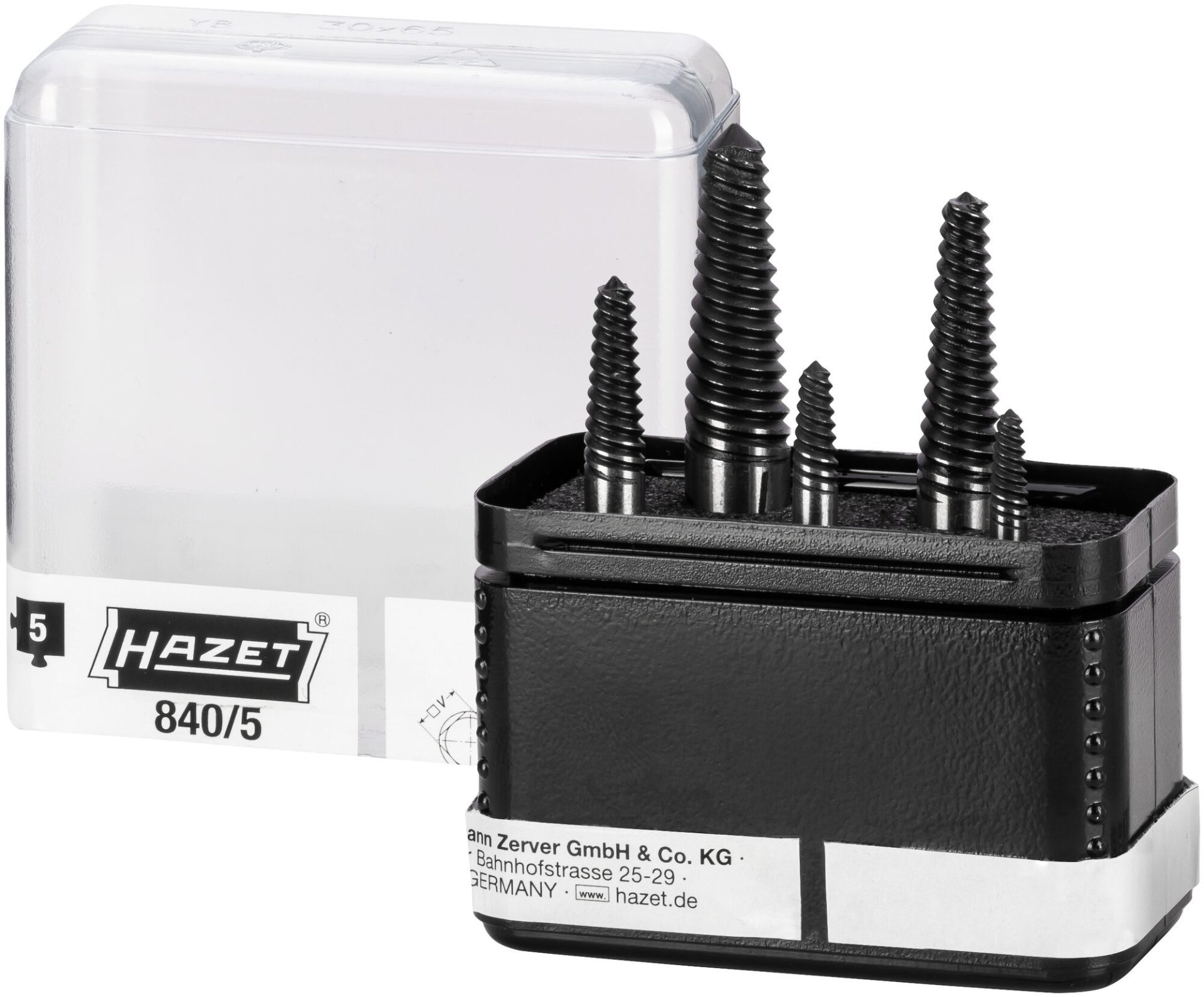 HAZET Schraubenausdreher Satz 840/5 ∙ 5-teilig ∙ SW M4 – M18 Produktbild img6 L