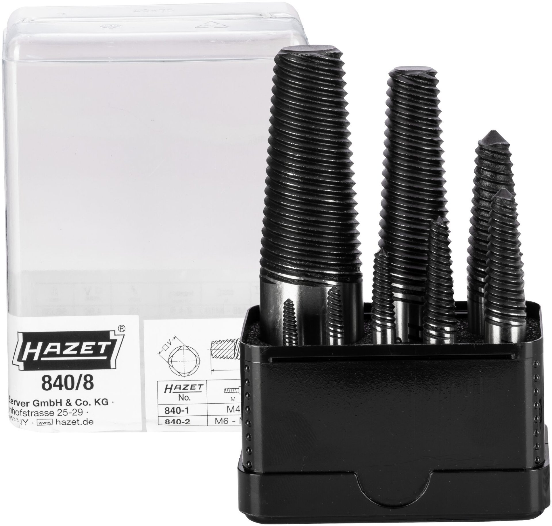 HAZET Schraubenausdreher Satz 840/8 ∙ 8-teilig ∙ SW M4 – M45 Produktbild img5 L