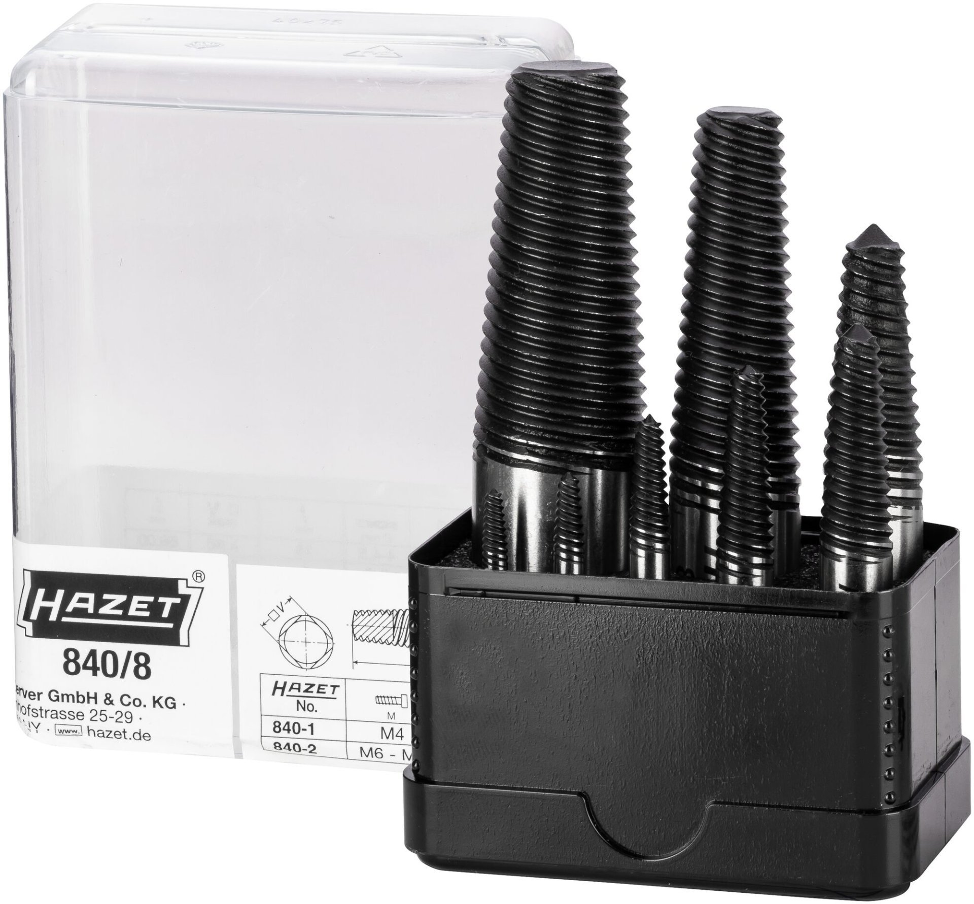 HAZET Schraubenausdreher Satz 840/8 ∙ 8-teilig ∙ SW M4 – M45 Produktbild img8 L
