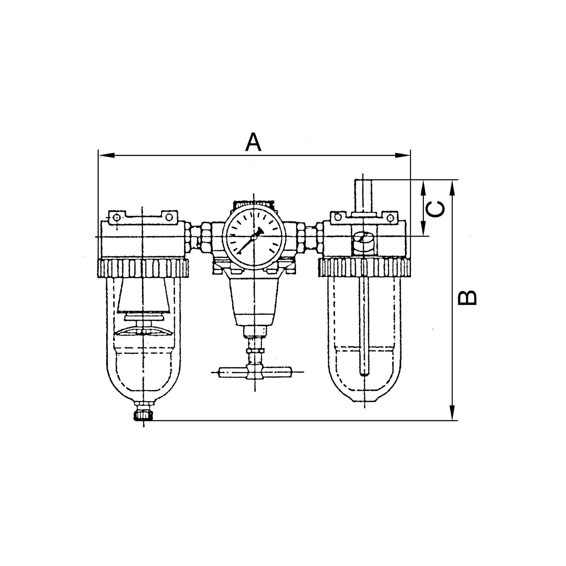 Wartungseinheit 3-tlg. »Standard«, mit PC-Behälter, BG 4, G 1 1/2 Produktbild img2 L