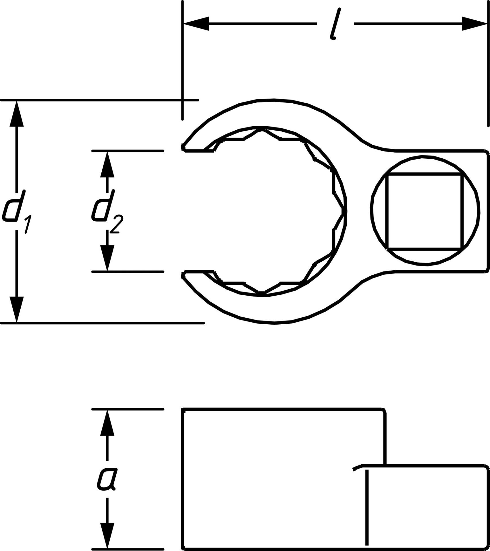 HAZET Ringschlüssel ∙ offen 848Z-36 ∙ 1/2 Zoll (12,5 mm) Vierkant hohl ∙ Außen Doppelsechskant Profil ∙ SW 36 mm ∙ Innenvierkant 12,5 = <sup>1</sup>⁄<sub>2</sub>″ Produktbild img5 L