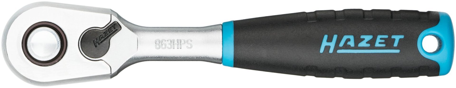 HAZET HiPer Feinzahn-Umschaltknarre ∙ Sicherheitsverriegelung 863HPS ∙ 1/4 Zoll (6,3 mm) Vierkant massiv ∙ Länge: 116 mm Produktbild img4 L