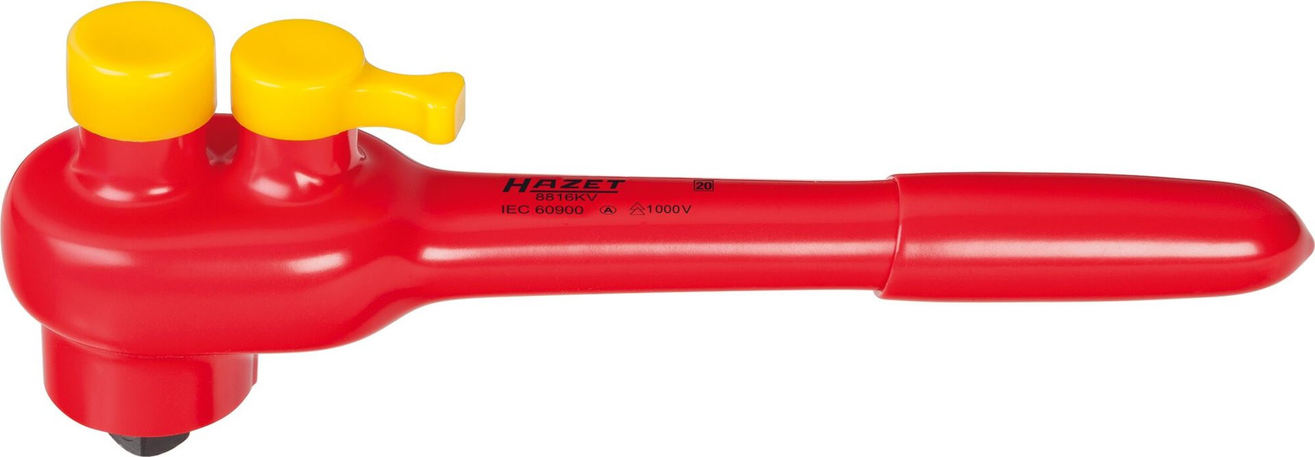 HAZET Umschaltknarre ∙ schutzisoliert 8816KV ∙ 3/8 Zoll (10 mm) Vierkant massiv ∙ Länge: 194 mm Produktbild img1 L