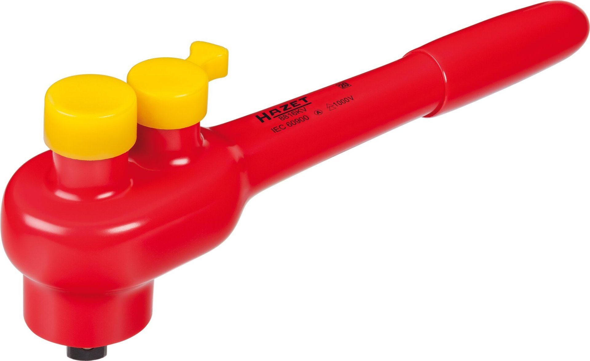HAZET Umschaltknarre ∙ schutzisoliert 8816KV ∙ 3/8 Zoll (10 mm) Vierkant massiv ∙ Länge: 194 mm Produktbild img4 L