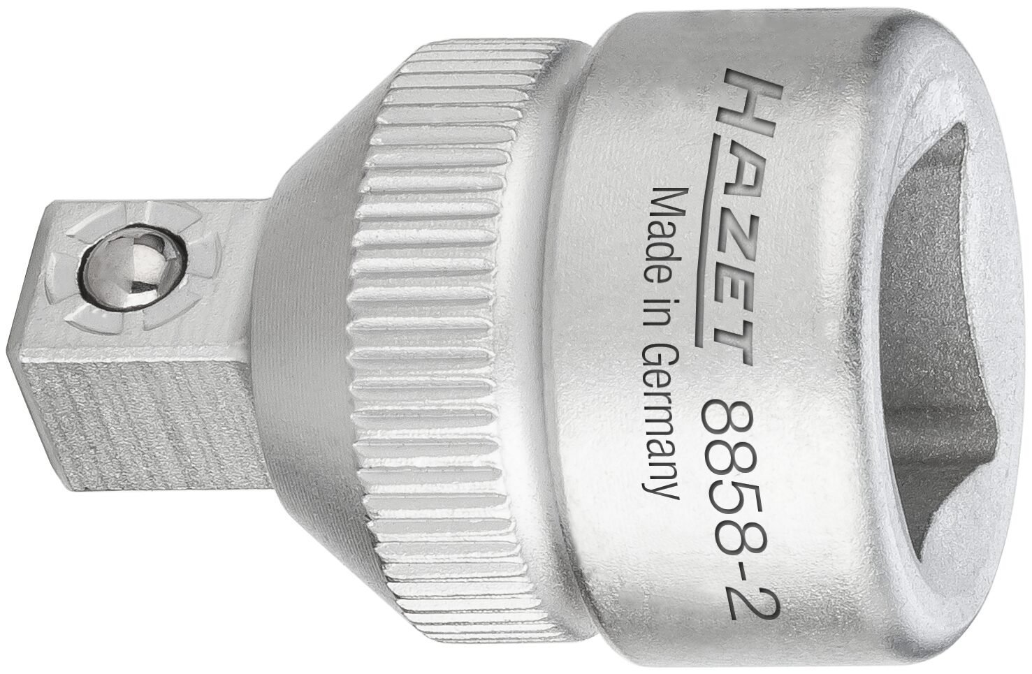 HAZET Reduzierstück 8858-2 ∙ 3/8 Zoll (10 mm) Vierkant hohl ∙ 1/4 Zoll (6,3 mm) Vierkant massiv ∙ Länge: 26 mm Produktbild img1 L