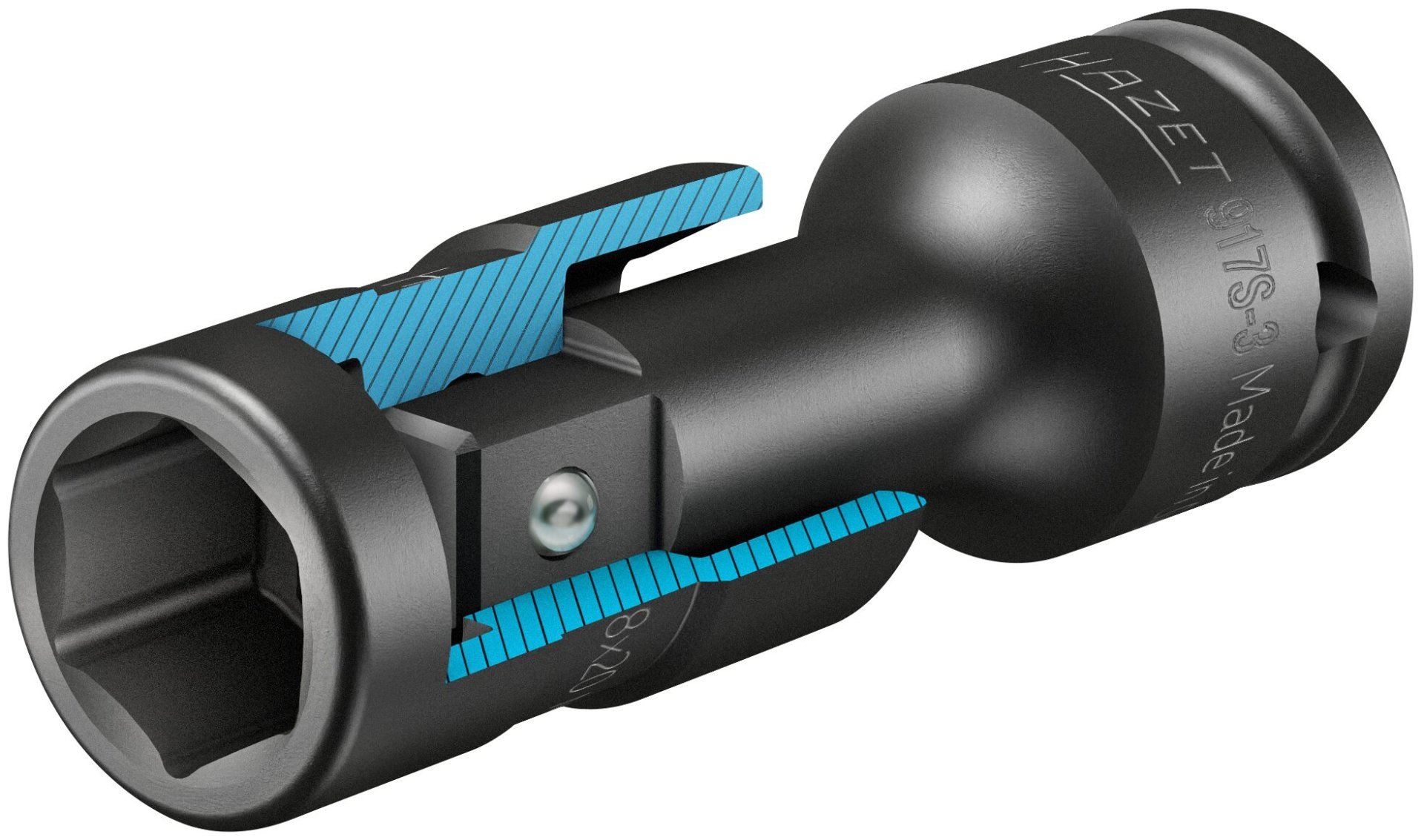 HAZET Schlag-, Maschinenschrauber Verlängerung 917S-3 ∙ 1/2 Zoll (12,5 mm) Vierkant hohl ∙ 1/2 Zoll (12,5 mm) Vierkant massiv ∙ Länge: 75 mm Produktbild img5 L