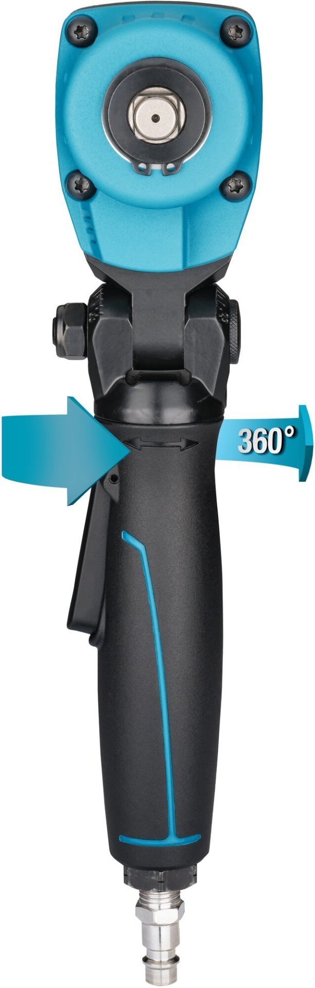 Twin Turbo Schlagschrauber 9012ATT ∙ Lösemoment maximal [Nm]: 550 Nm ∙ 1/2 Zoll (12,5 mm) Vierkant massiv ∙ L x B x H: 85 mm x 64 mm x 227 mm ∙ Hochleistungs-Doppelhammer-Schlagwerk Produktbild img3 L
