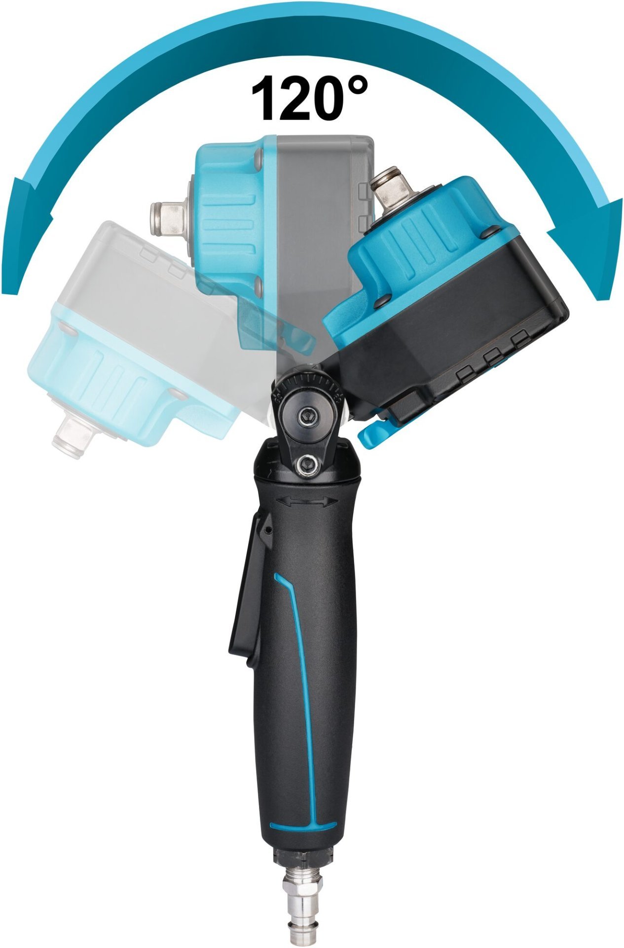 Twin Turbo Schlagschrauber 9012ATT ∙ Lösemoment maximal [Nm]: 550 Nm ∙ 1/2 Zoll (12,5 mm) Vierkant massiv ∙ L x B x H: 85 mm x 64 mm x 227 mm ∙ Hochleistungs-Doppelhammer-Schlagwerk Produktbild img6 L