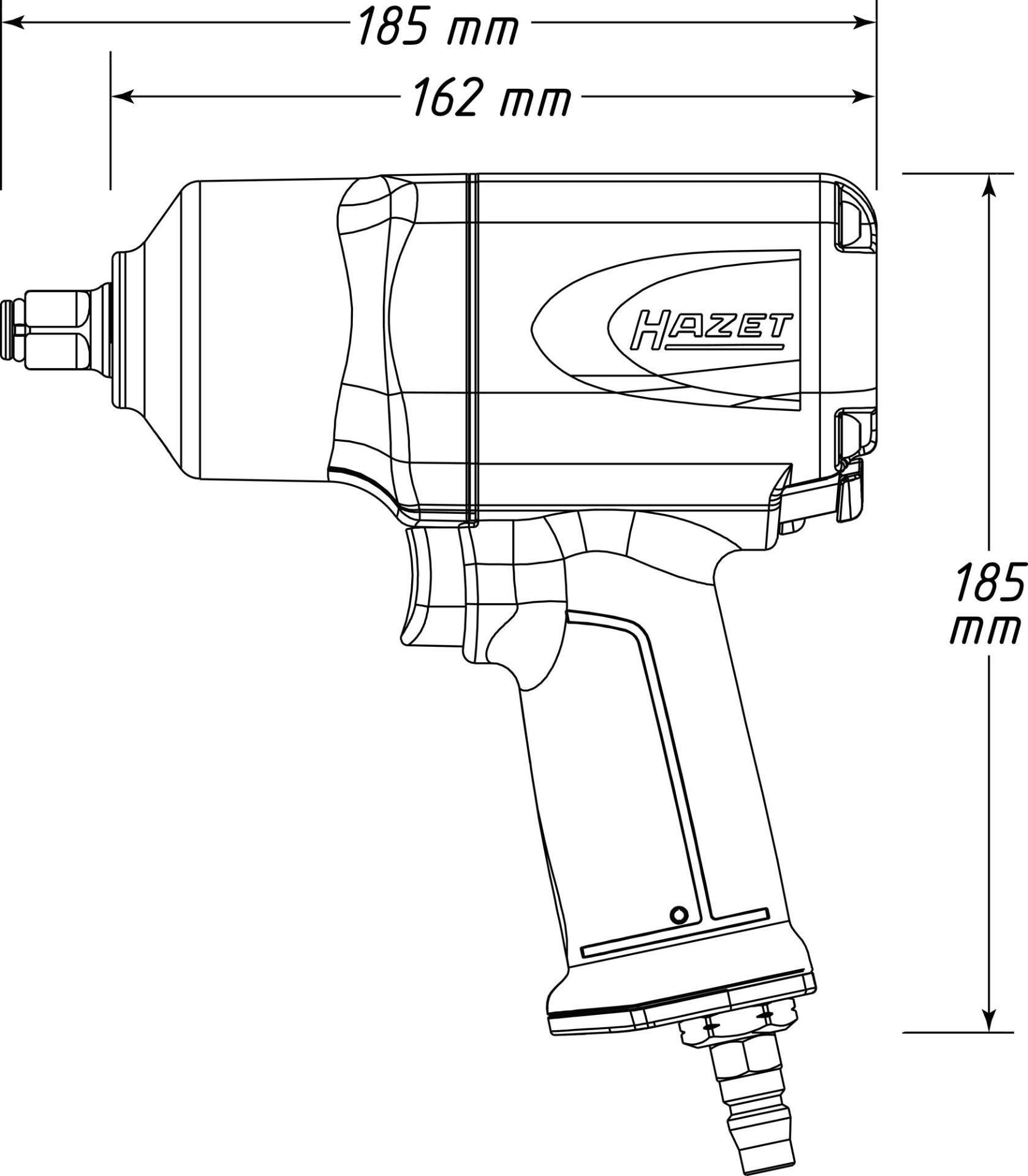 HAZET HAZET Schlagschrauber 9012EL-SPC ∙ Lösemoment maximal [Nm]: 1700 Nm ∙ 1/2 Zoll (12,5 mm) Vierkant massiv ∙ Hochleistungs-Doppelhammer-Schlagwerk Produktbild img5 L