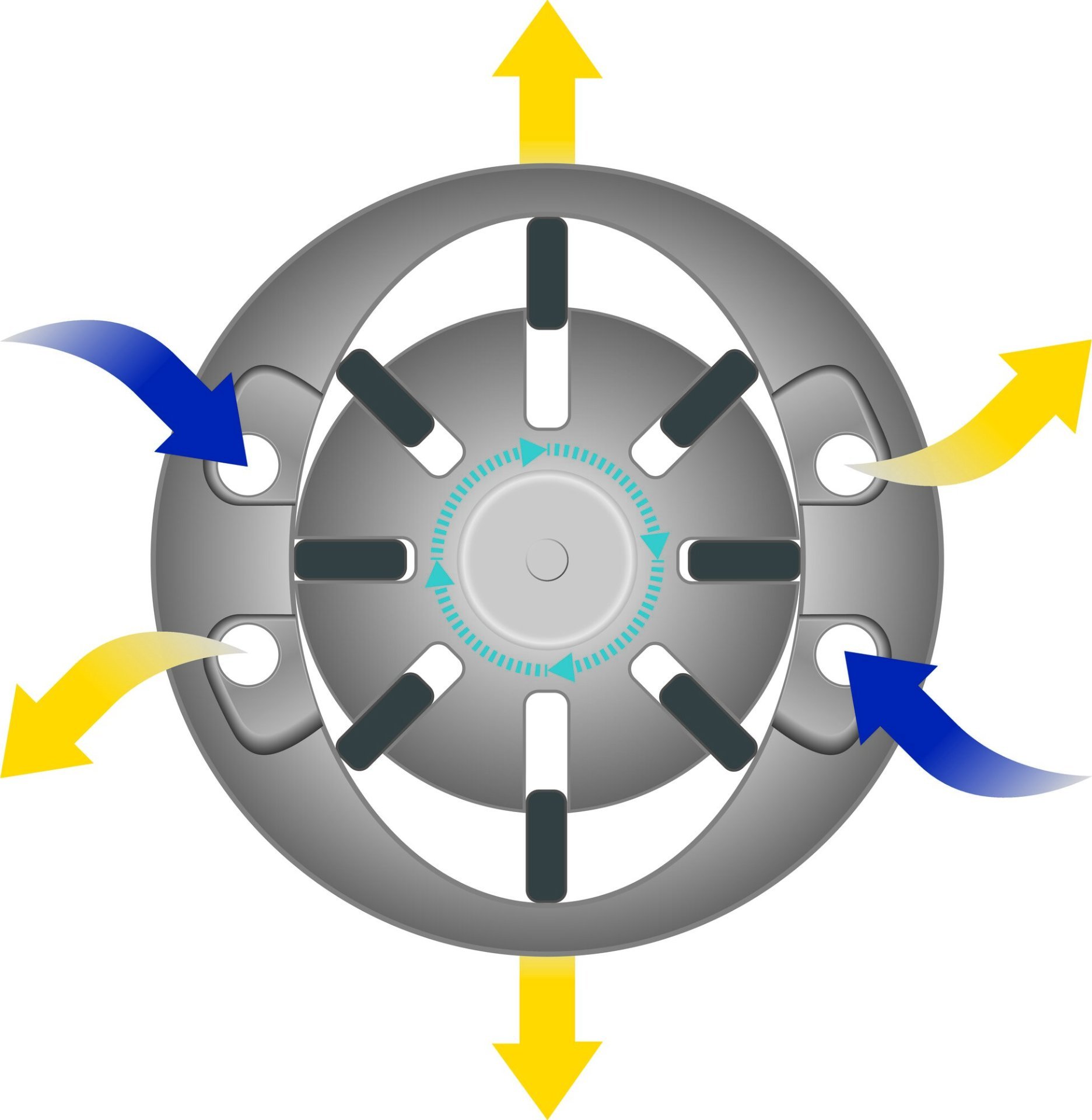 Twin Turbo Schlagschrauber 9012ATT ∙ Lösemoment maximal [Nm]: 550 Nm ∙ 1/2 Zoll (12,5 mm) Vierkant massiv ∙ L x B x H: 85 mm x 64 mm x 227 mm ∙ Hochleistungs-Doppelhammer-Schlagwerk Produktbild img12 L