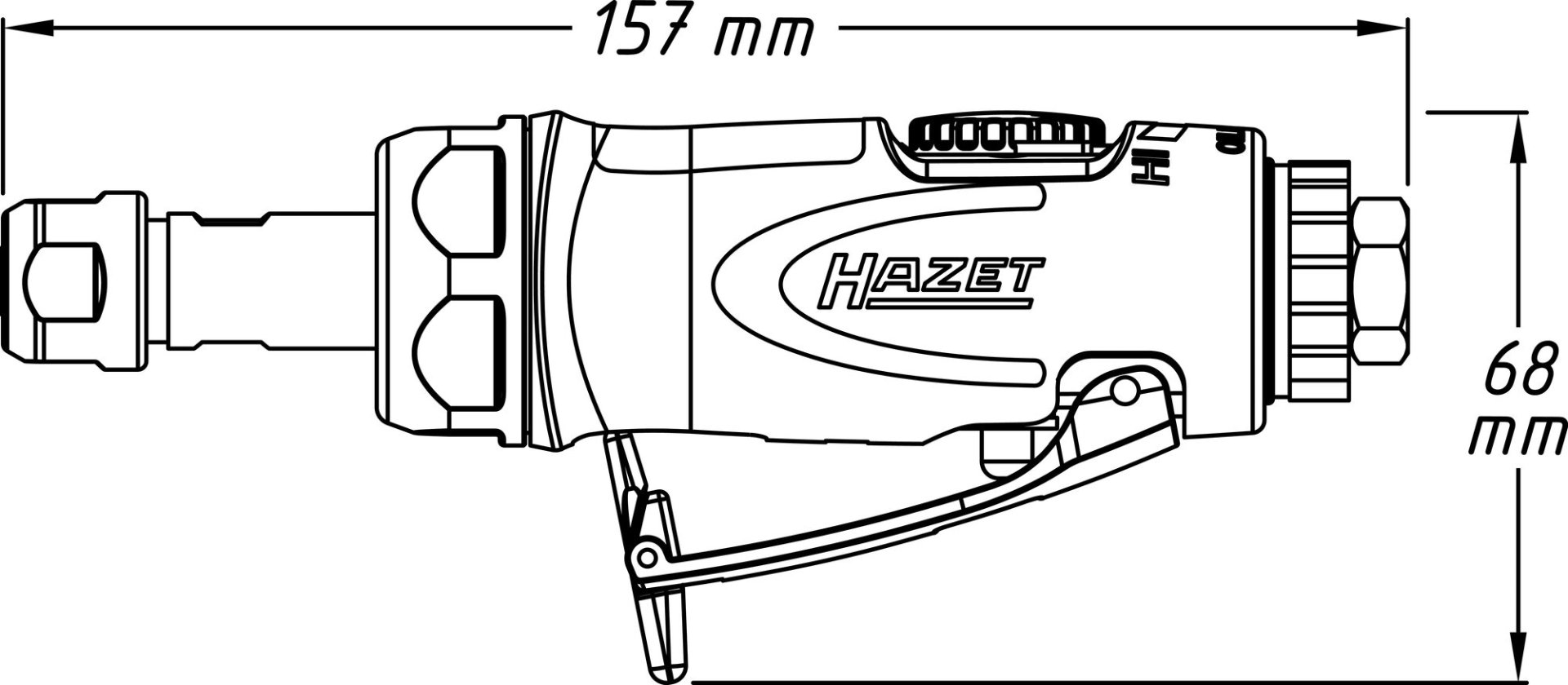 HAZET Stabschleifer ∙ gerade 9032N-1 ∙ Länge: 157 mm Produktbild img6 L
