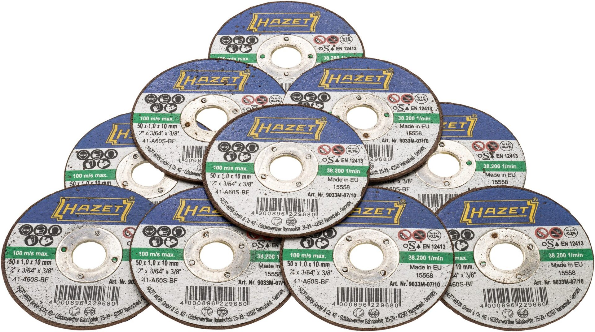 HAZET Trennscheiben ∙ ⌀ 50 mm 9033M-07/10 ∙ 10-teilig Produktbild img1 L