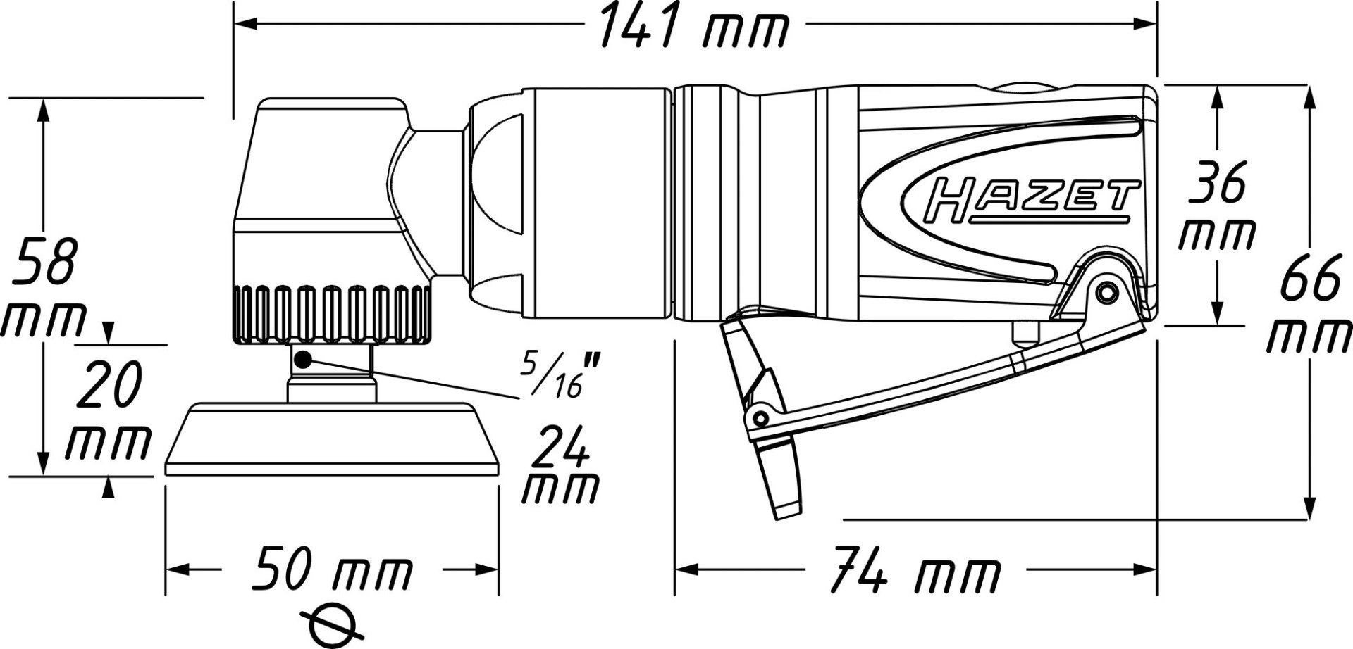 HAZET Mini Polierer 9033M-9 ∙ Länge: 151 mm Produktbild img4 L