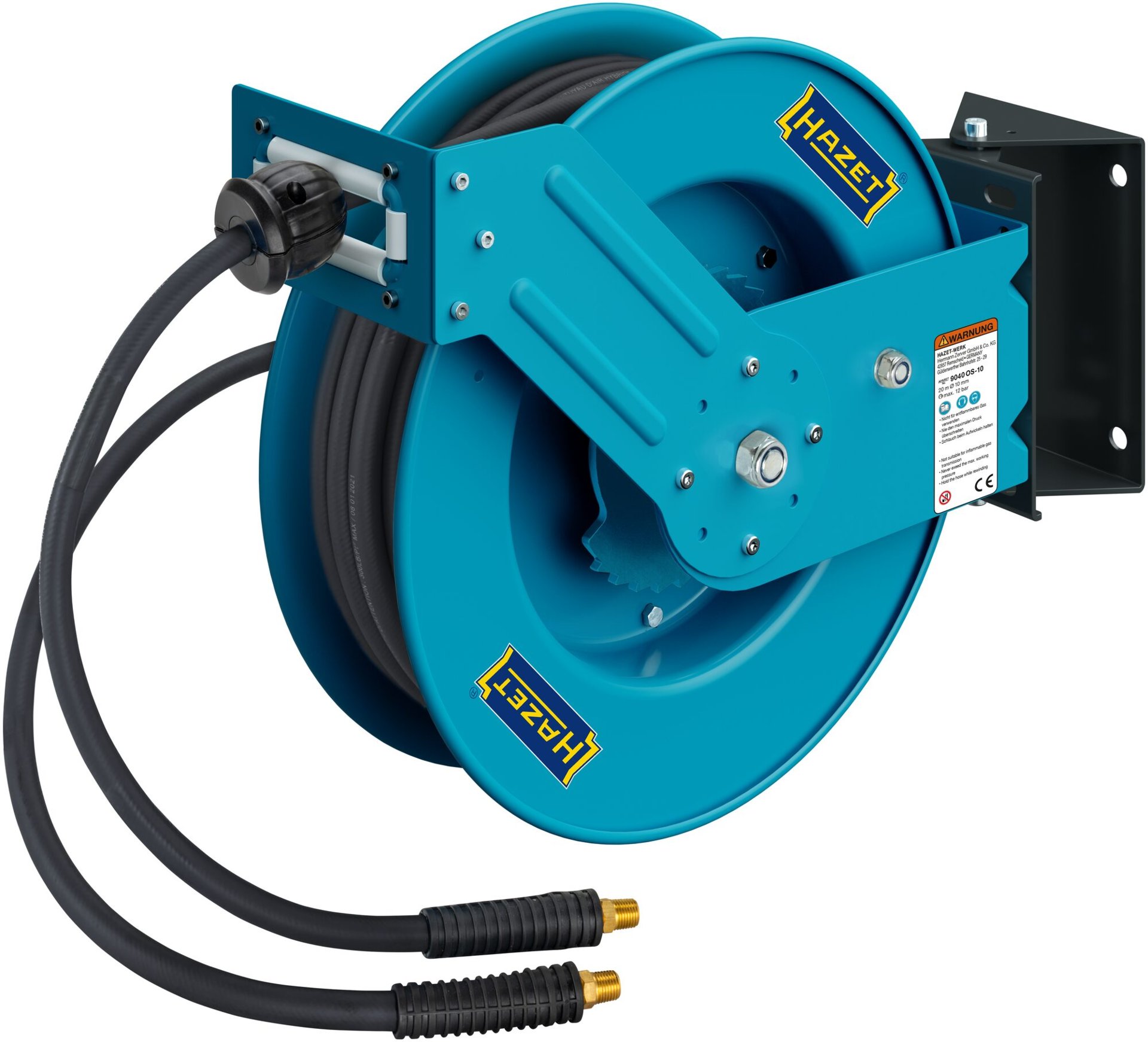 HAZET Schlauchaufroller ∙ offen ∙ 20 m ∙ 10 mm Innen-⌀ 9040OS-10 ∙ 20 m Produktbild img1 L
